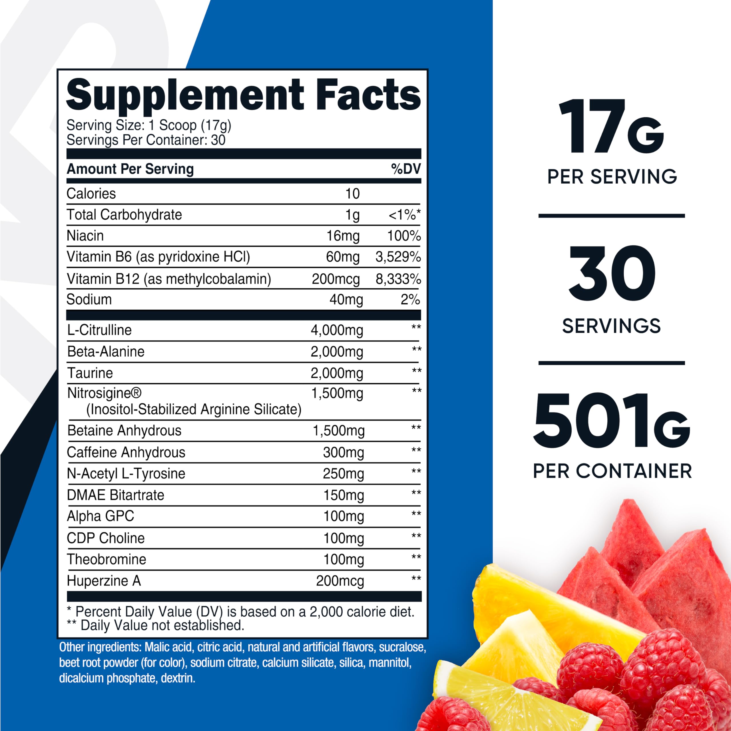 Nutricost Pre-X Xtreme scoop included beside the tub for accurate servings.