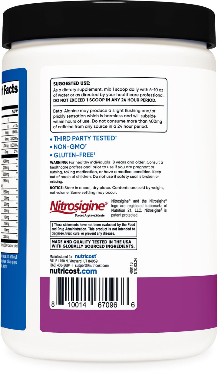Nutricost Pre-X grape powder dissolving smoothly in water