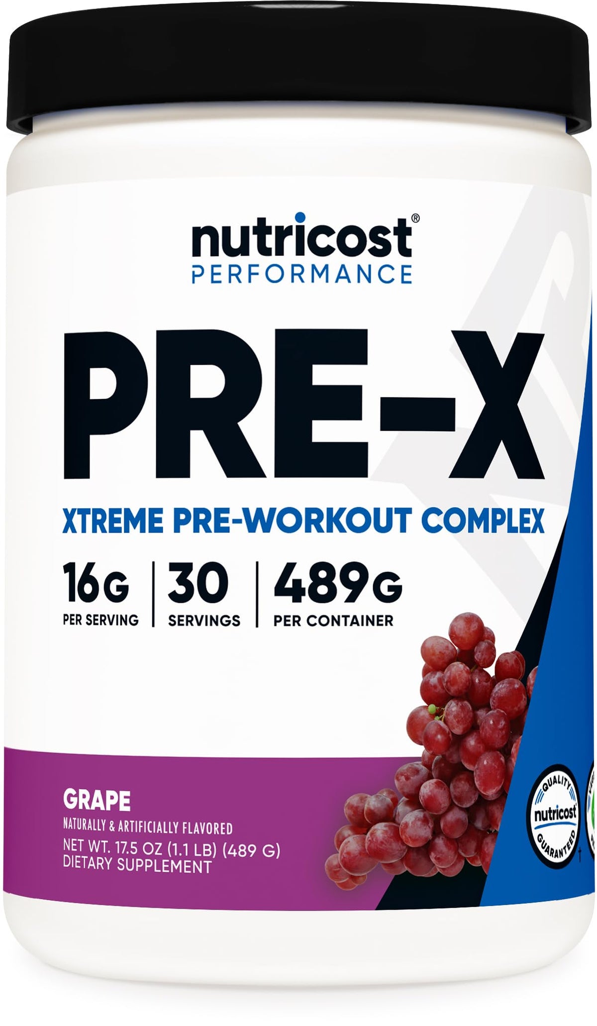 Nutricost Pre-X grape tub ready for pre-workout energy and focus