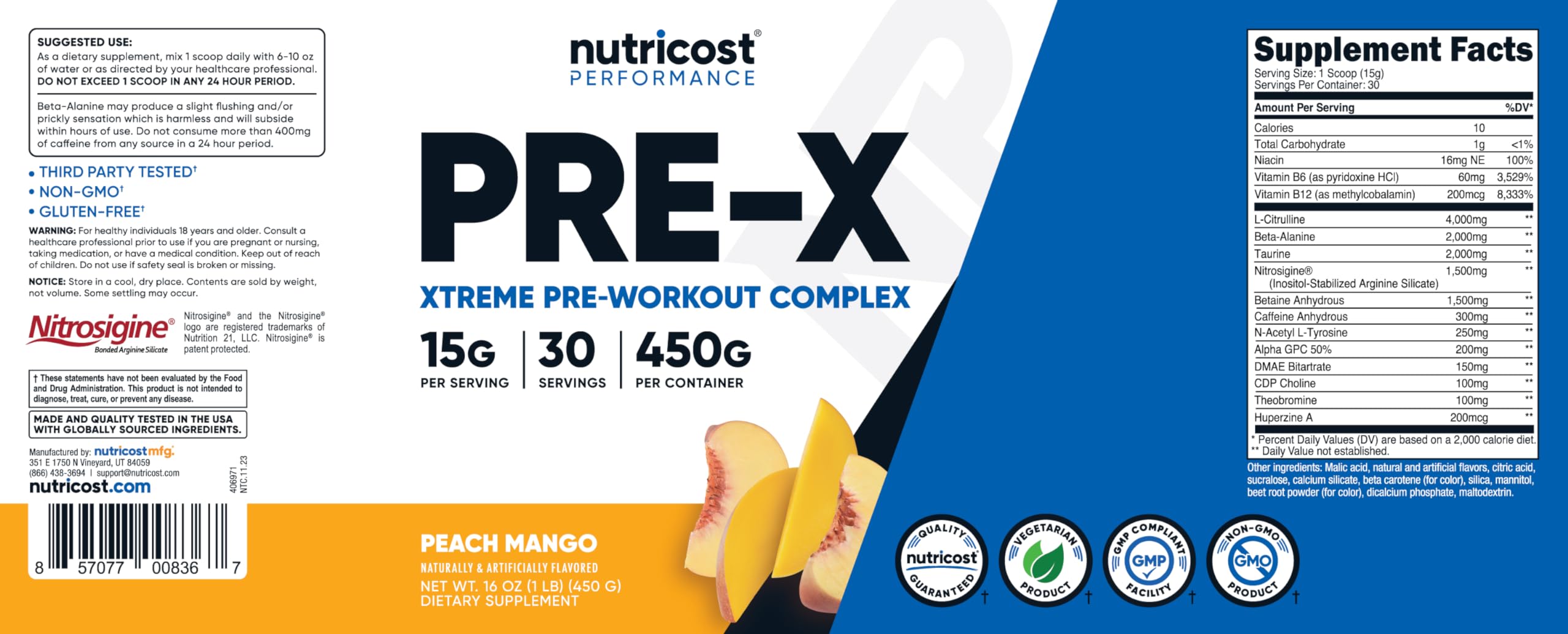 Nutricost Pre-X Xtreme pre-workout setup prepared for training