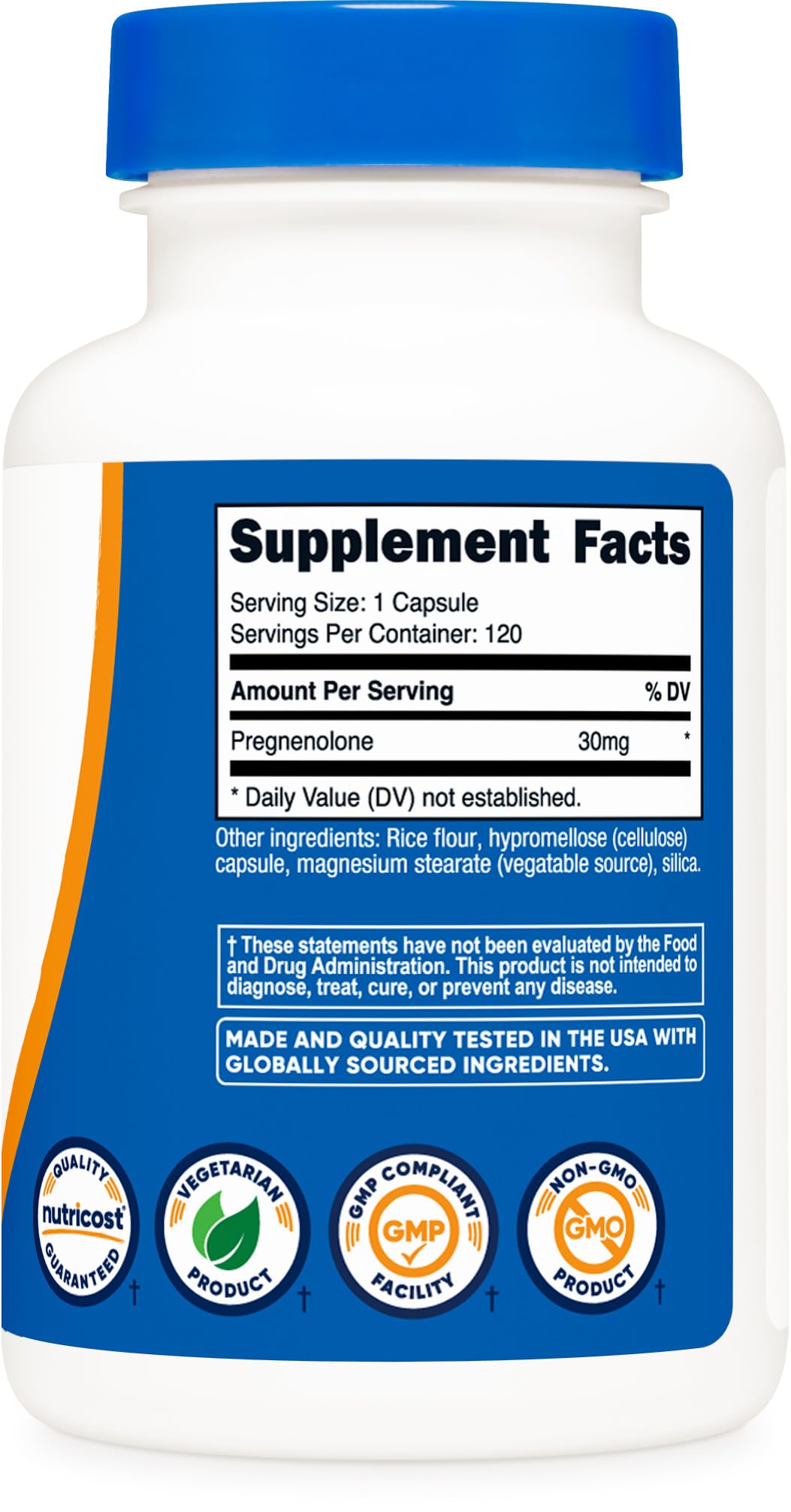 Veggie capsules ready for Nutricost Pregnenolone daily supplement routine.