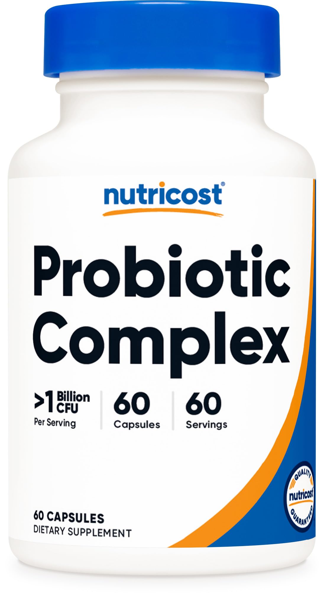 Nutricost Probiotic Complex bottle front highlights the product name for daily wellness