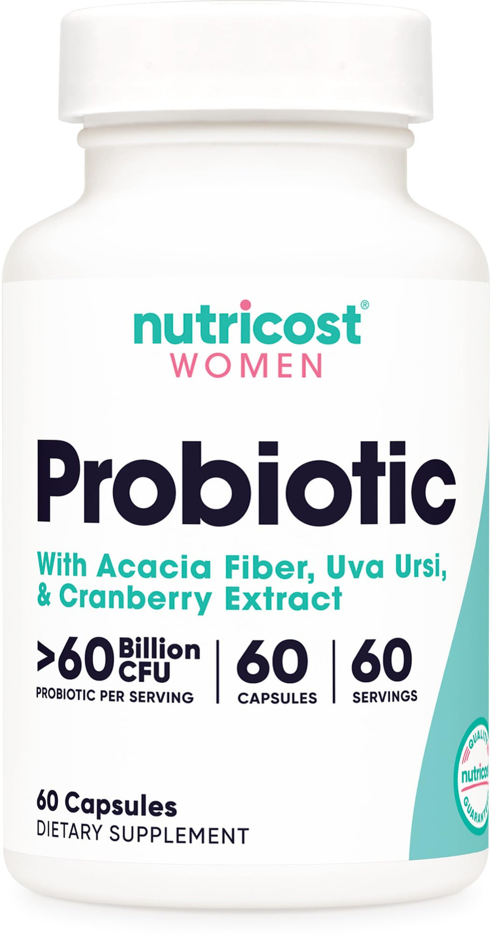 Nutricost Probiotic for Women 60B CFU bottle supports daily digestive balance.