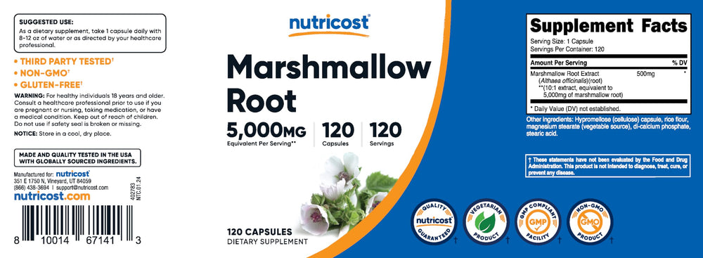 Nutricost product packaging front view highlighting capsule format.