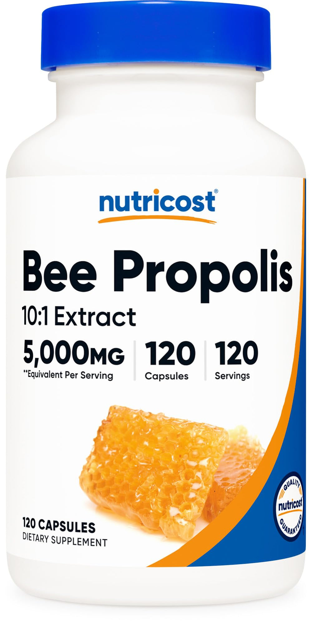 Propóleo Nutricost: botella de 120 cápsulas para uso diario