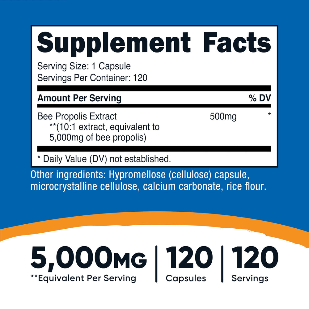 Propóleo Nutricost: cápsulas de 500 mg para dosis diaria