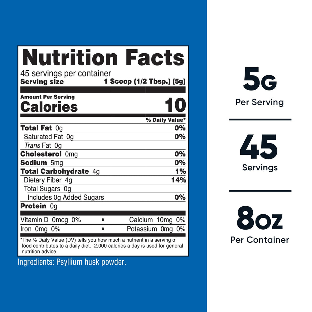 Nutricost psyllium flakes measuring spoon; convenient way to add fiber to meals.
