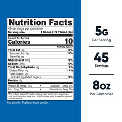 Nutricost psyllium flakes measuring spoon; convenient way to add fiber to meals.