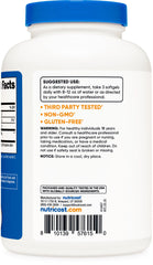 Close-up of Nutricost Pumpkin Seed Oil label highlighting quality and purity.