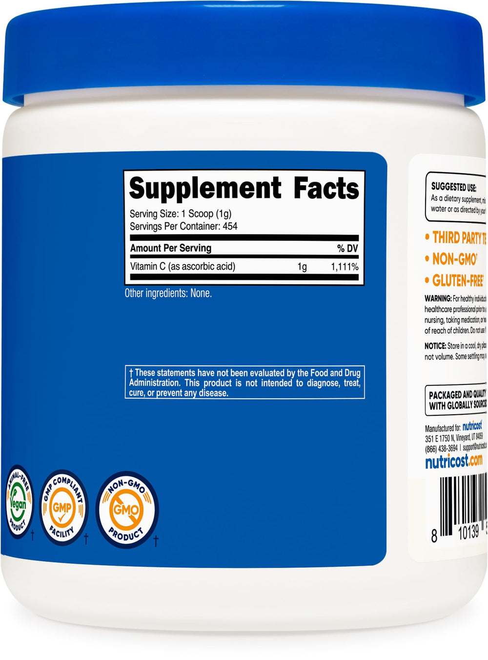 Measuring Nutricost powder with scoop to add to beverages.