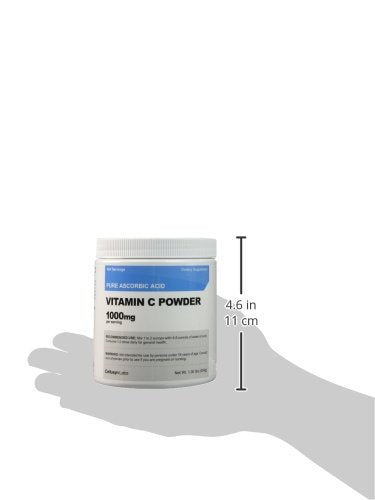 Nutricost Vitamin C powder in a smoothie preparation setup.