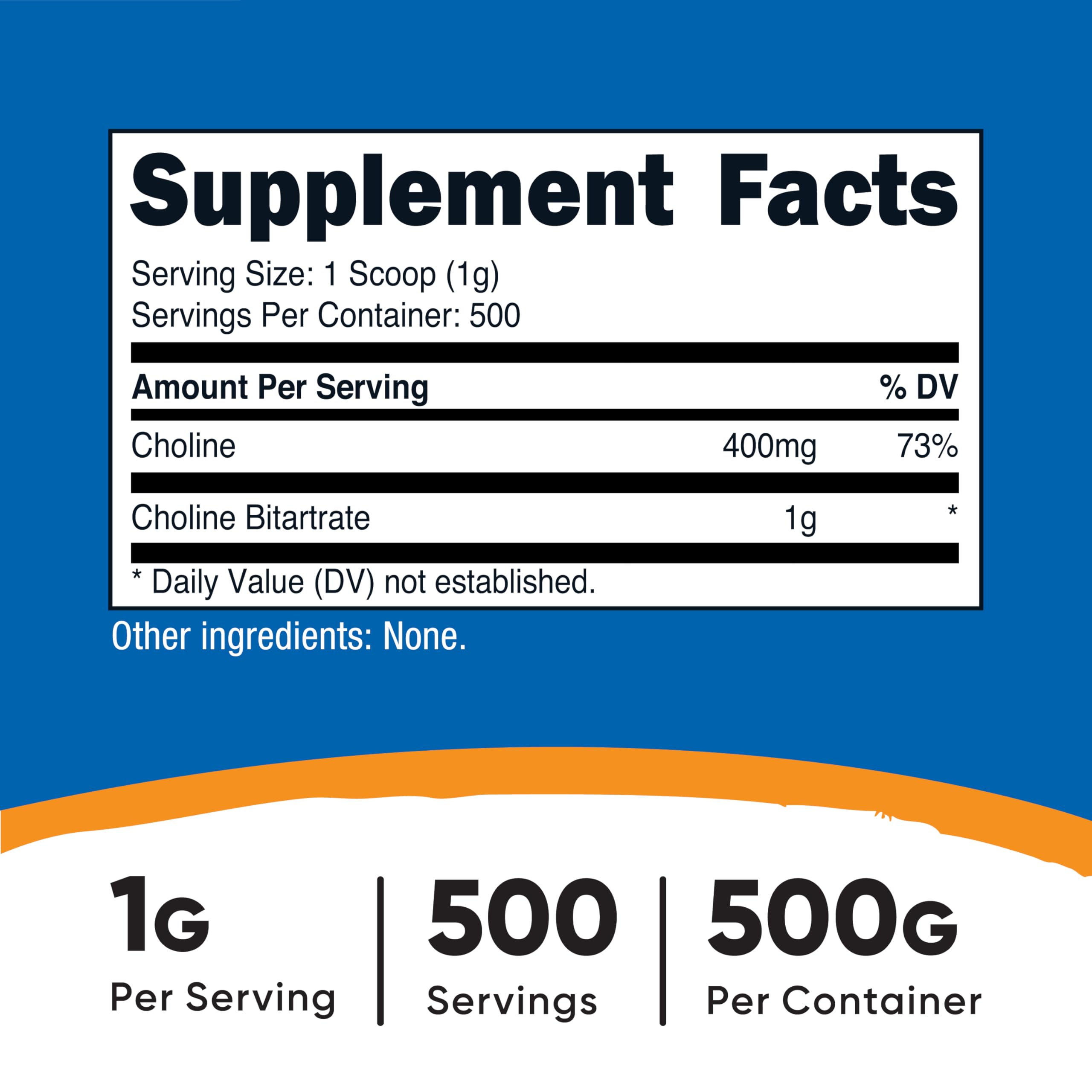 Scoop-in-use with Nutricost Choline Bitartrate powder for convenient dosing