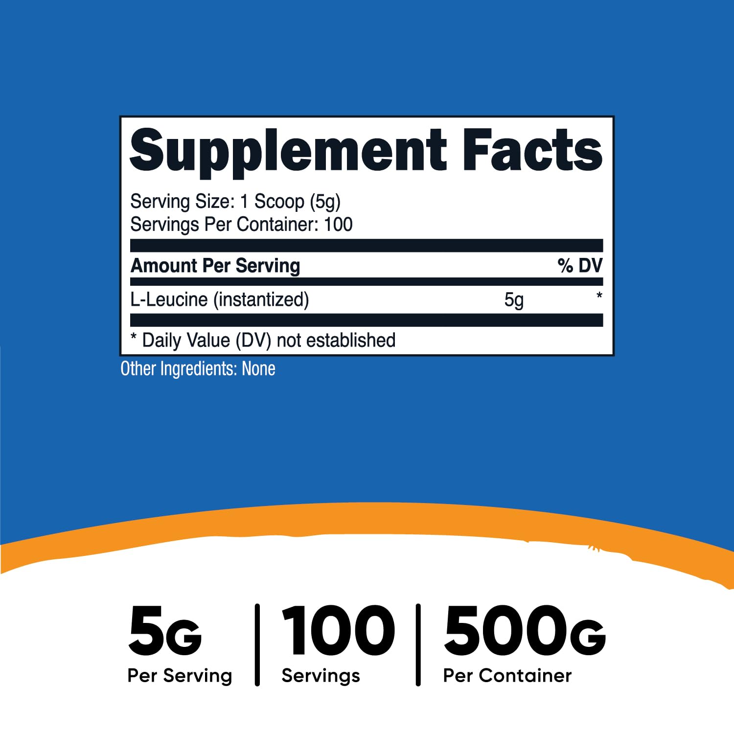 Nutricost L-Leucine measuring scoop with powder ideal for quick servings