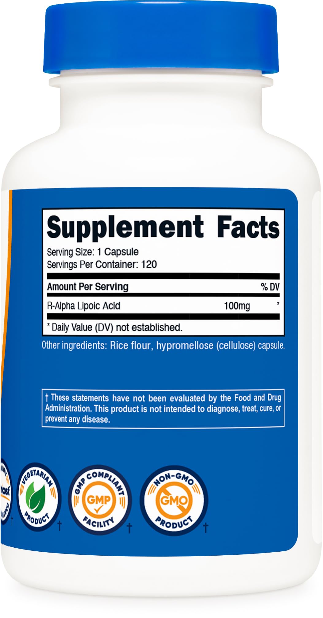 Nutricost R-ALA veggie capsules suitable for vegan, gluten-free diets