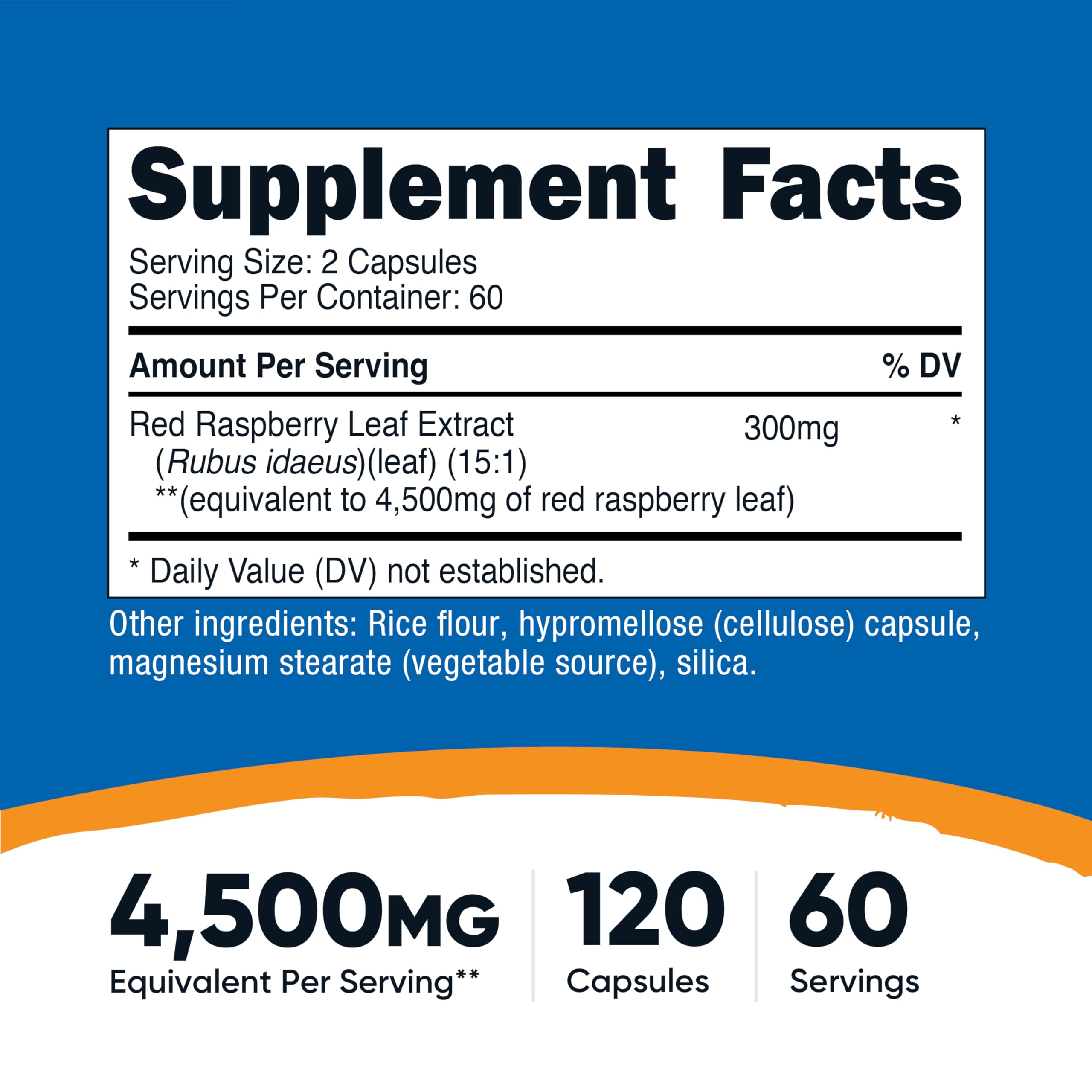 Nutricost Red Raspberry Leaf Extract capsules ready for daily use.