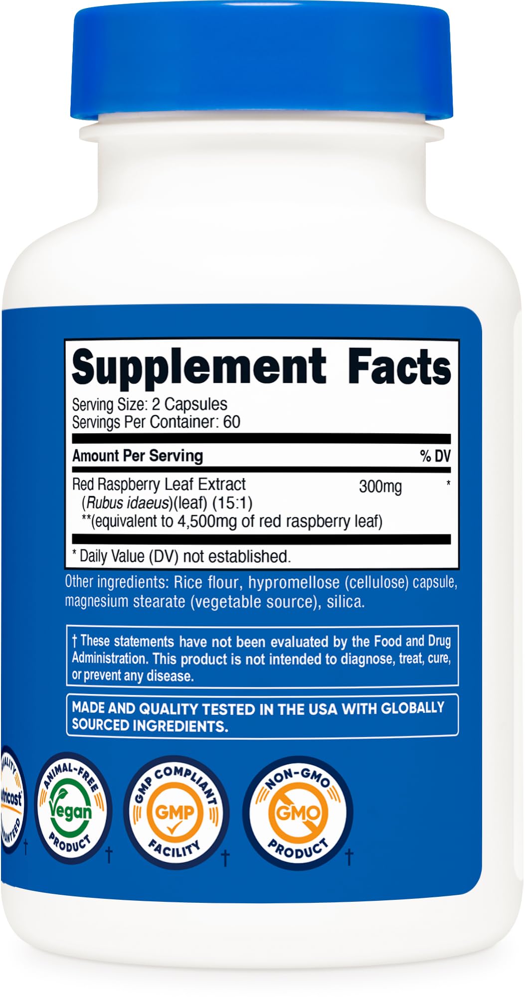 Bottle with water demonstrates easy, daily capsule intake.
