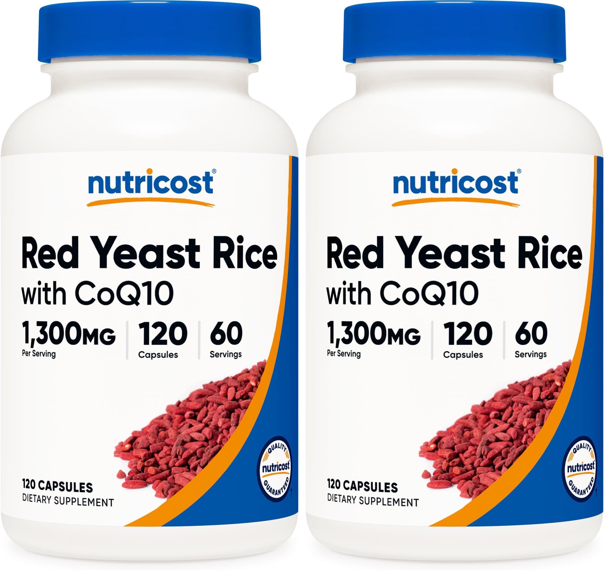 Nutricost red yeast rice with CoQ10 bottle in a two-pack for daily use