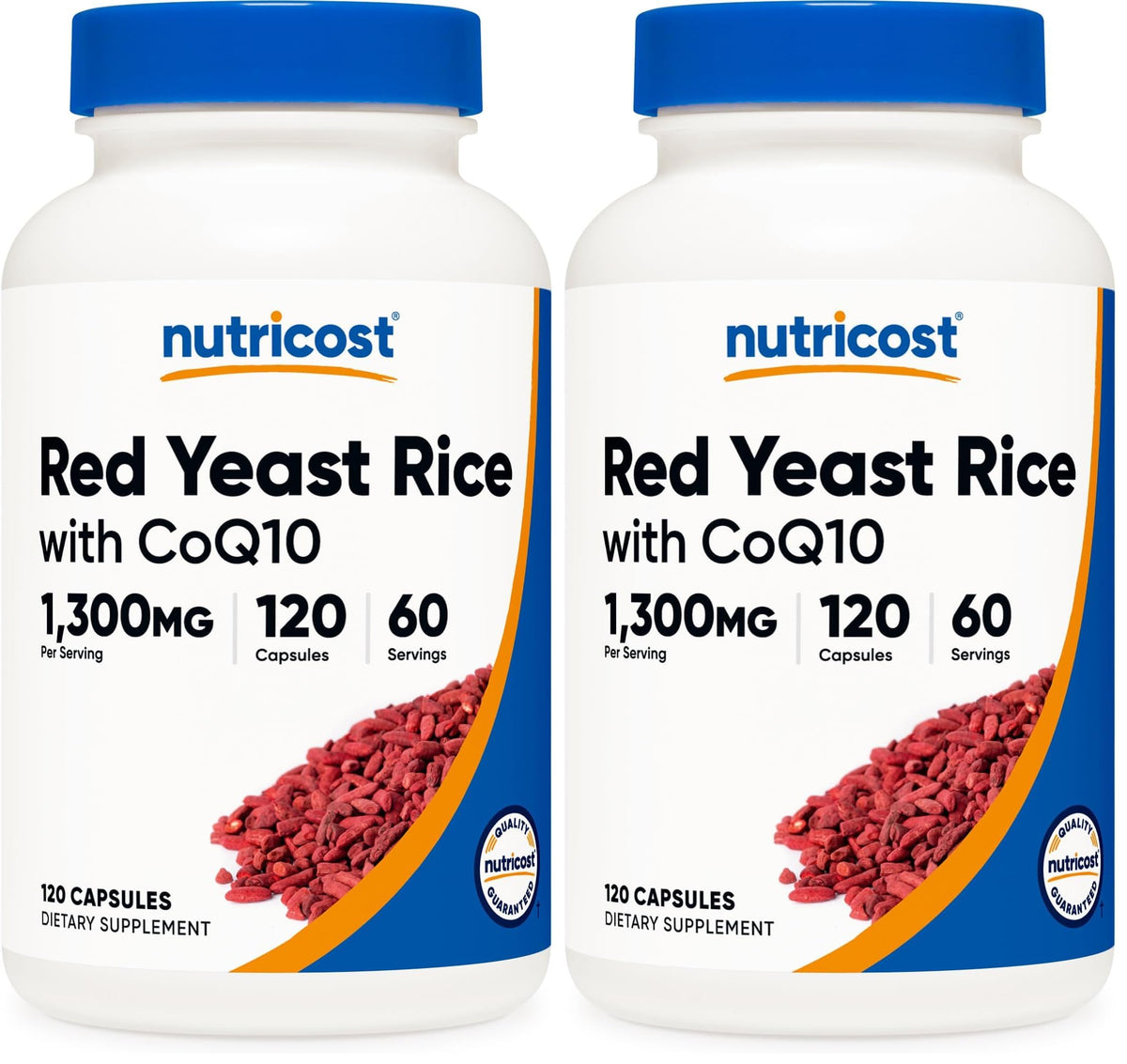 Nutricost red yeast rice with CoQ10 bottle in a two-pack for daily use