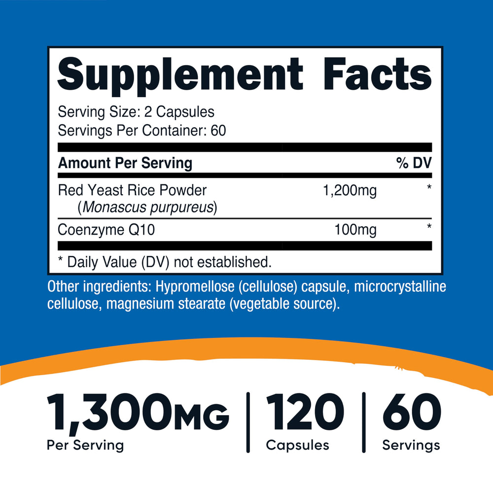 Nutricost red yeast rice capsules close-up