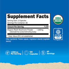 Nutricost Reishi capsule close-up, smooth and easy-to-swallow for daily routines.