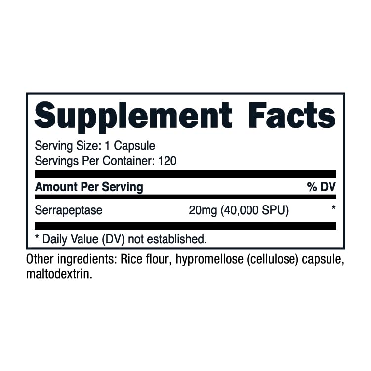 Nutricost Serrapeptase third-party testing badge confirms ISO accredited quality