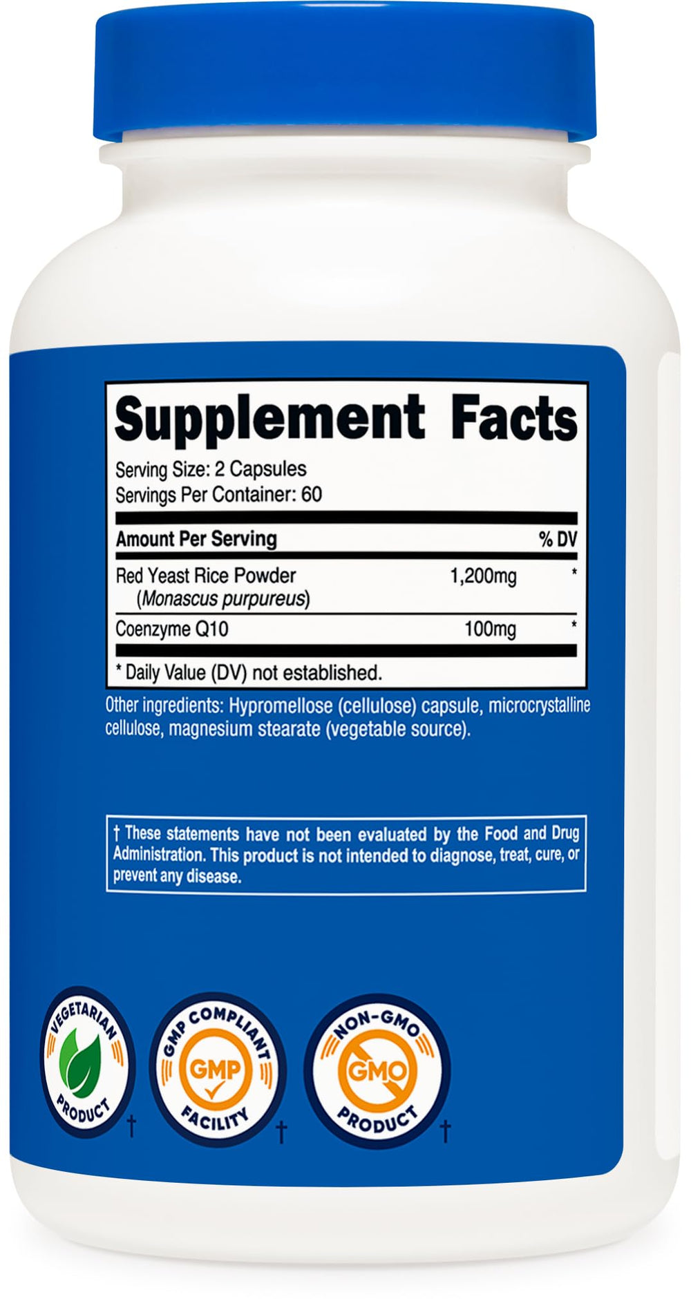 Nutricost serving of two capsules with a meal