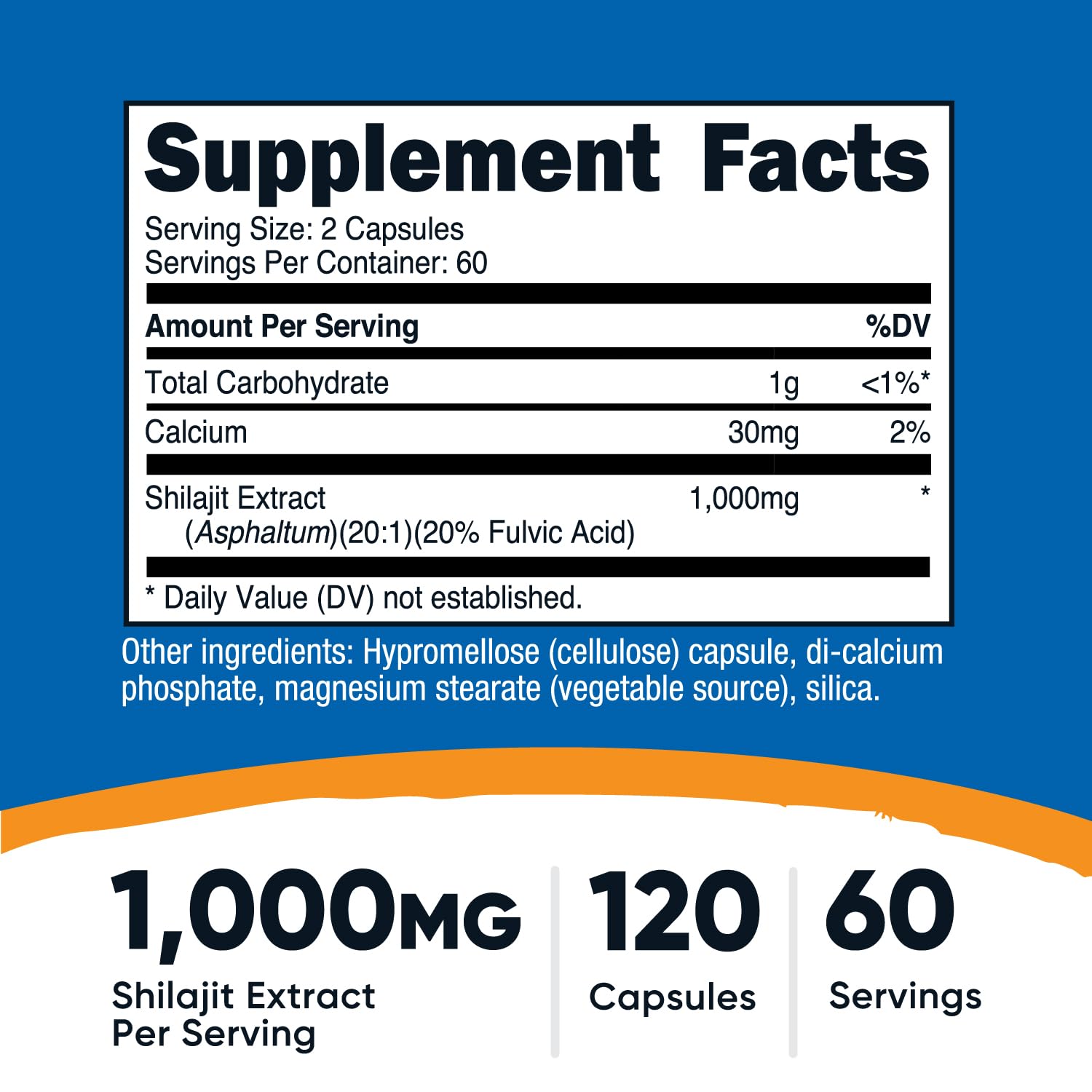 Close-up of Nutricost Shilajit 1000 mg capsules showing texture for trust.