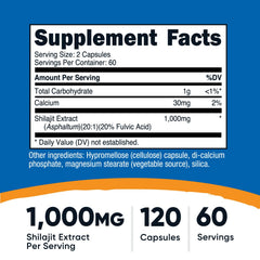 Close-up of Nutricost Shilajit 1000 mg capsules showing texture for trust.