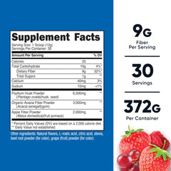 Nutricost Soluble Fiber Berry powder with scoop for easy daily mixing.