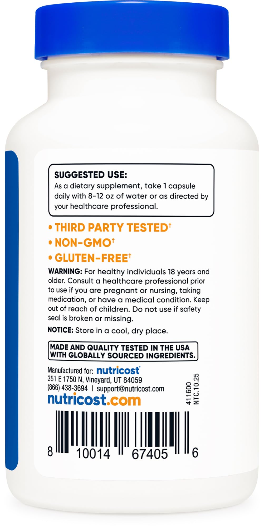 Nutricost Soy Isoflavones packaging on shelf suggests easy daily intake.