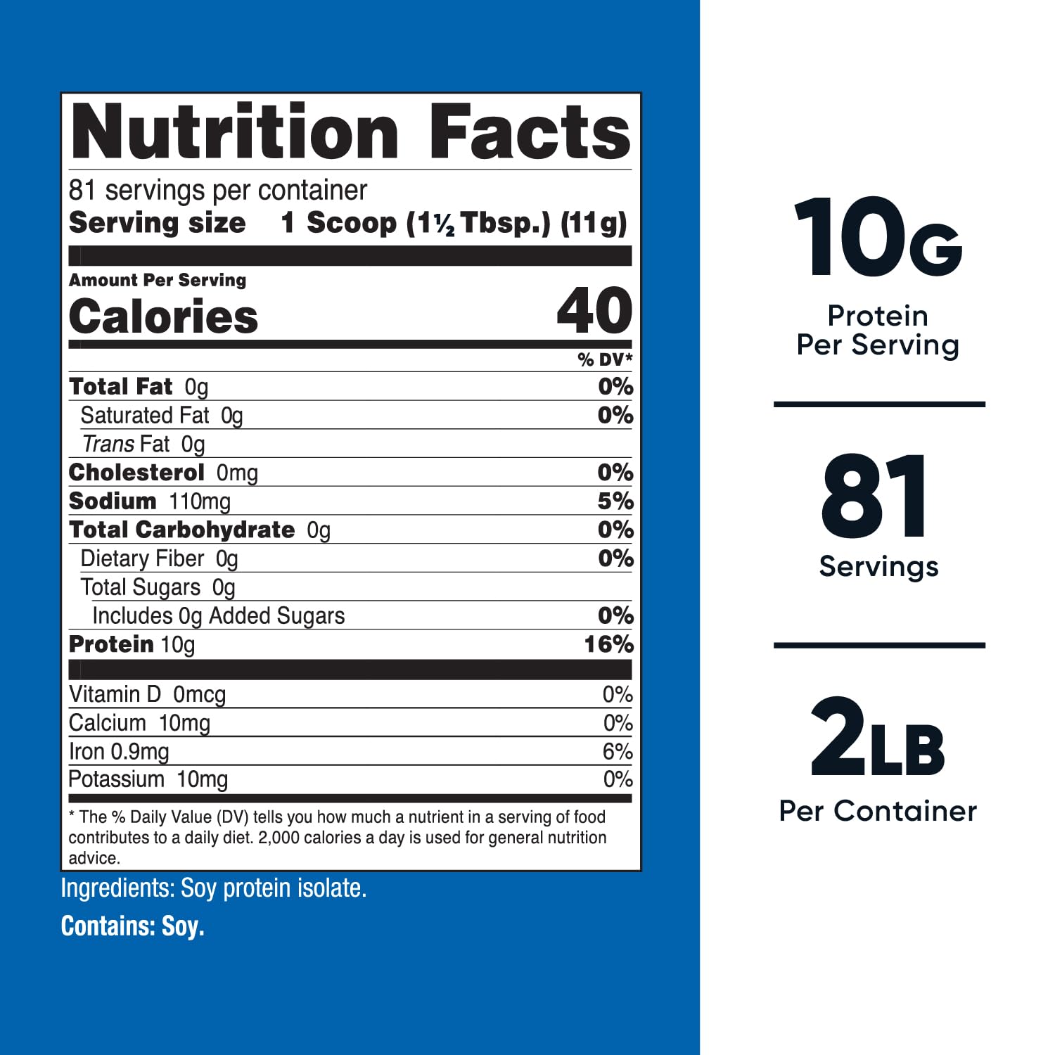 Nutricost Soy Protein Isolate 2 lb container for bulk daily use.
