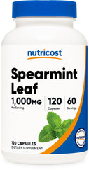 Nutricost Spearmint Leaf bottle with 120 capsules for convenient daily use.