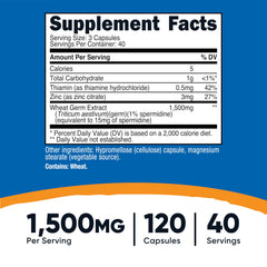 Nutricost Spermidine Wheat Germ Extract capsules close-up showing vegetarian formula