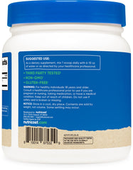 Nutricost spirulina powder green smoothie image highlighting nutrient density.