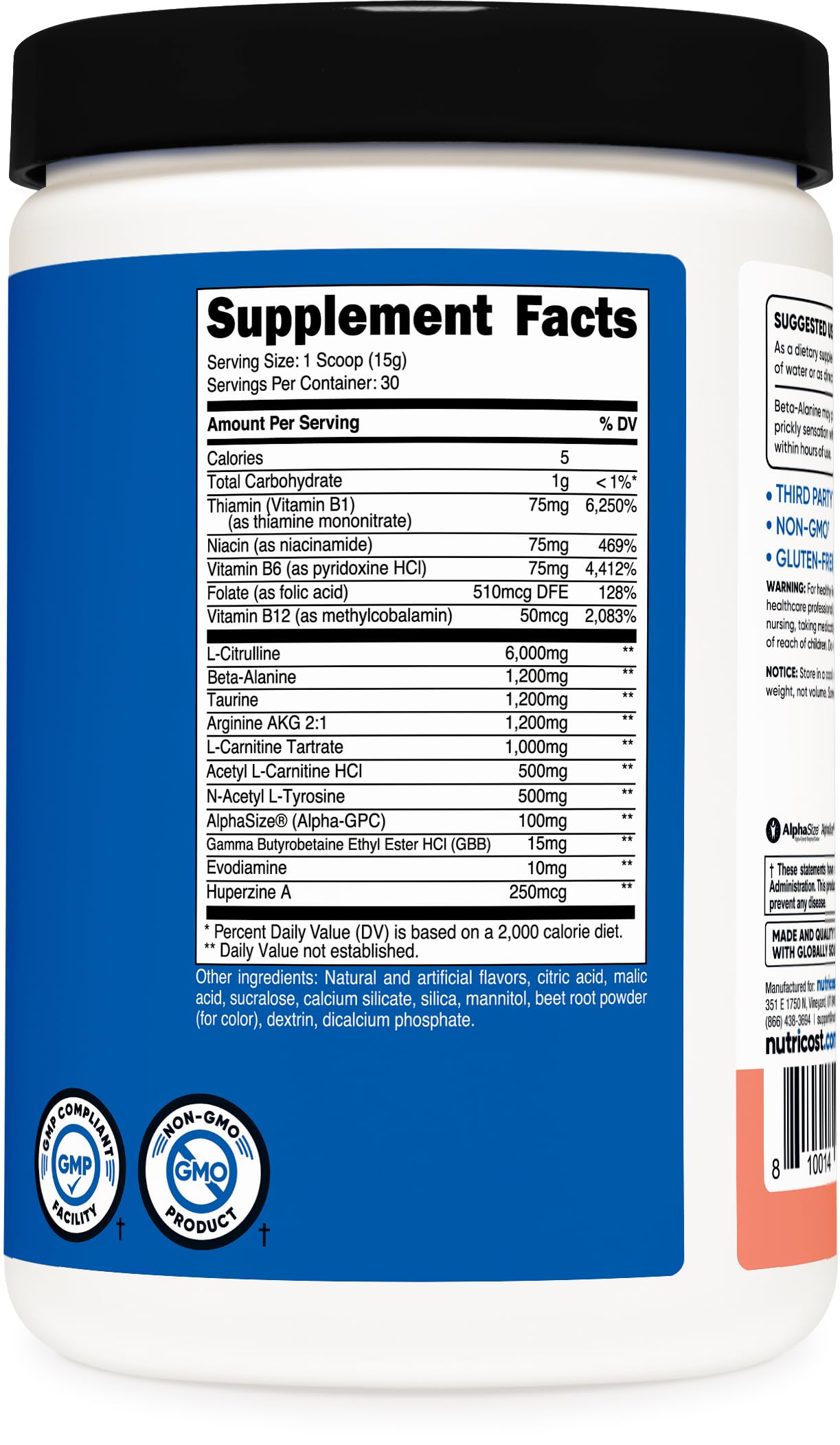Shaker with Nutricost Stim-Free Pre-Workout pink lemonade mix ready to sip
