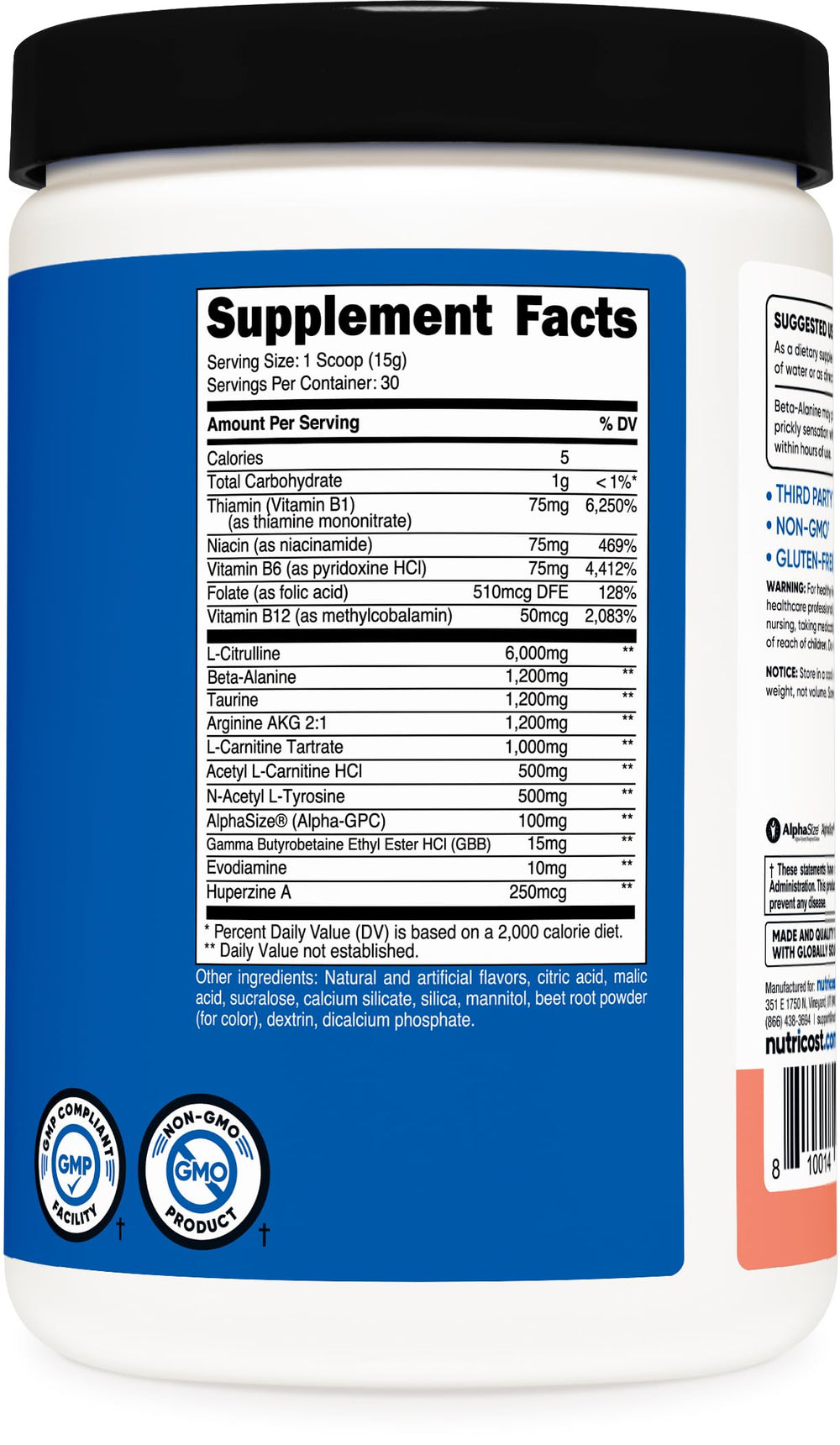 Shaker with Nutricost Stim-Free Pre-Workout pink lemonade mix ready to sip