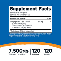 Nutricost stinging nettle capsules ready for simple, once-daily dosing
