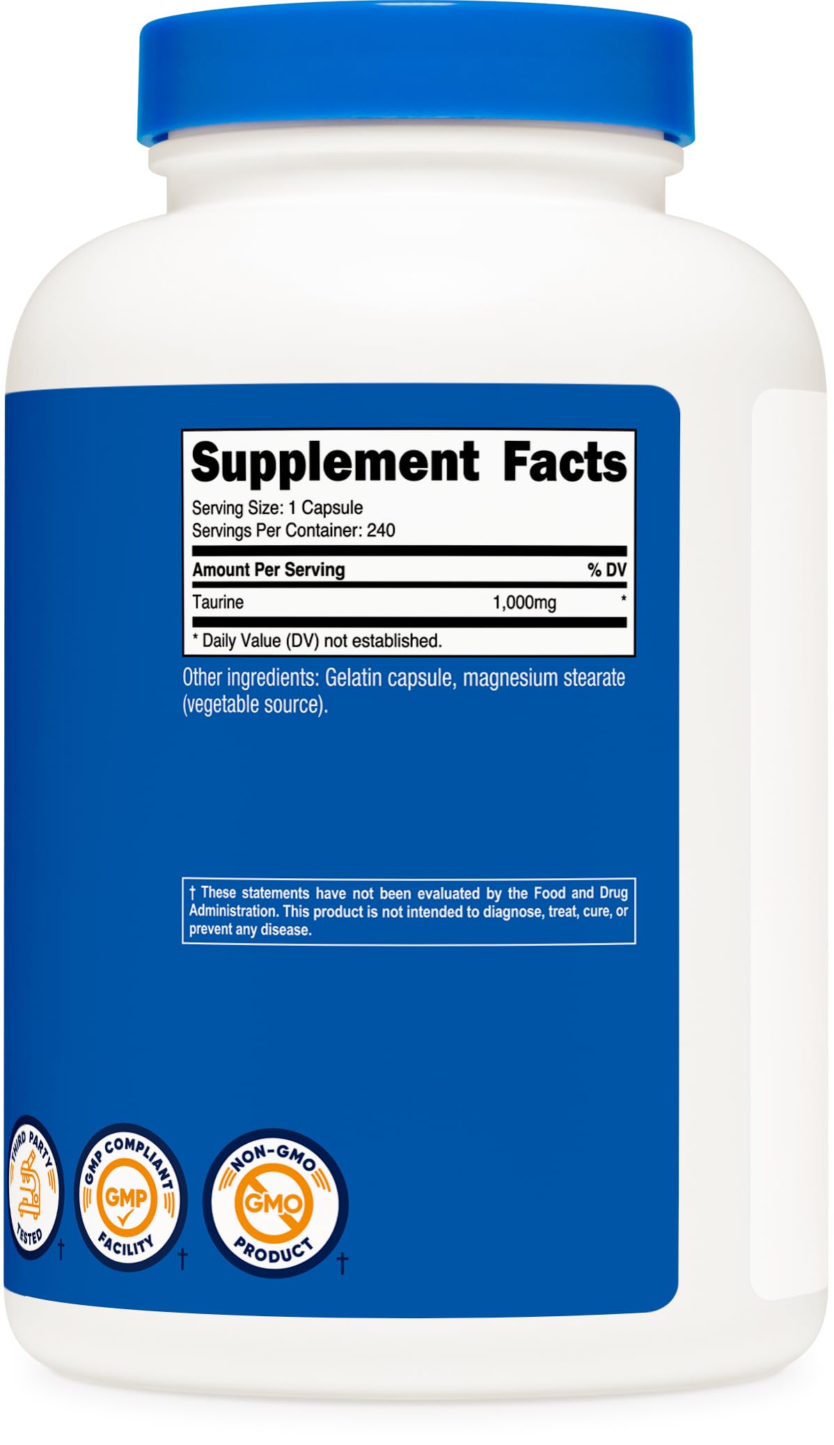 Nutricost Taurine packaging seal detail ensuring freshness