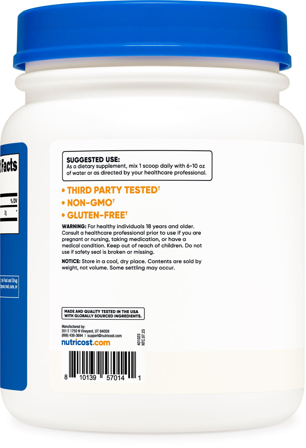 Nutricost Taurine Powder container stack emphasizing 1 kg quantity