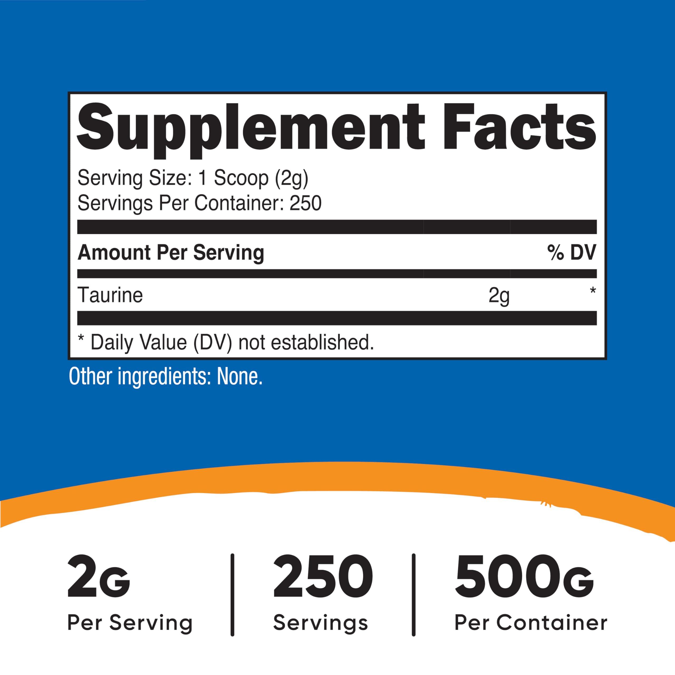 Nutricost Taurine powder with included 2 g scoop for accurate servings
