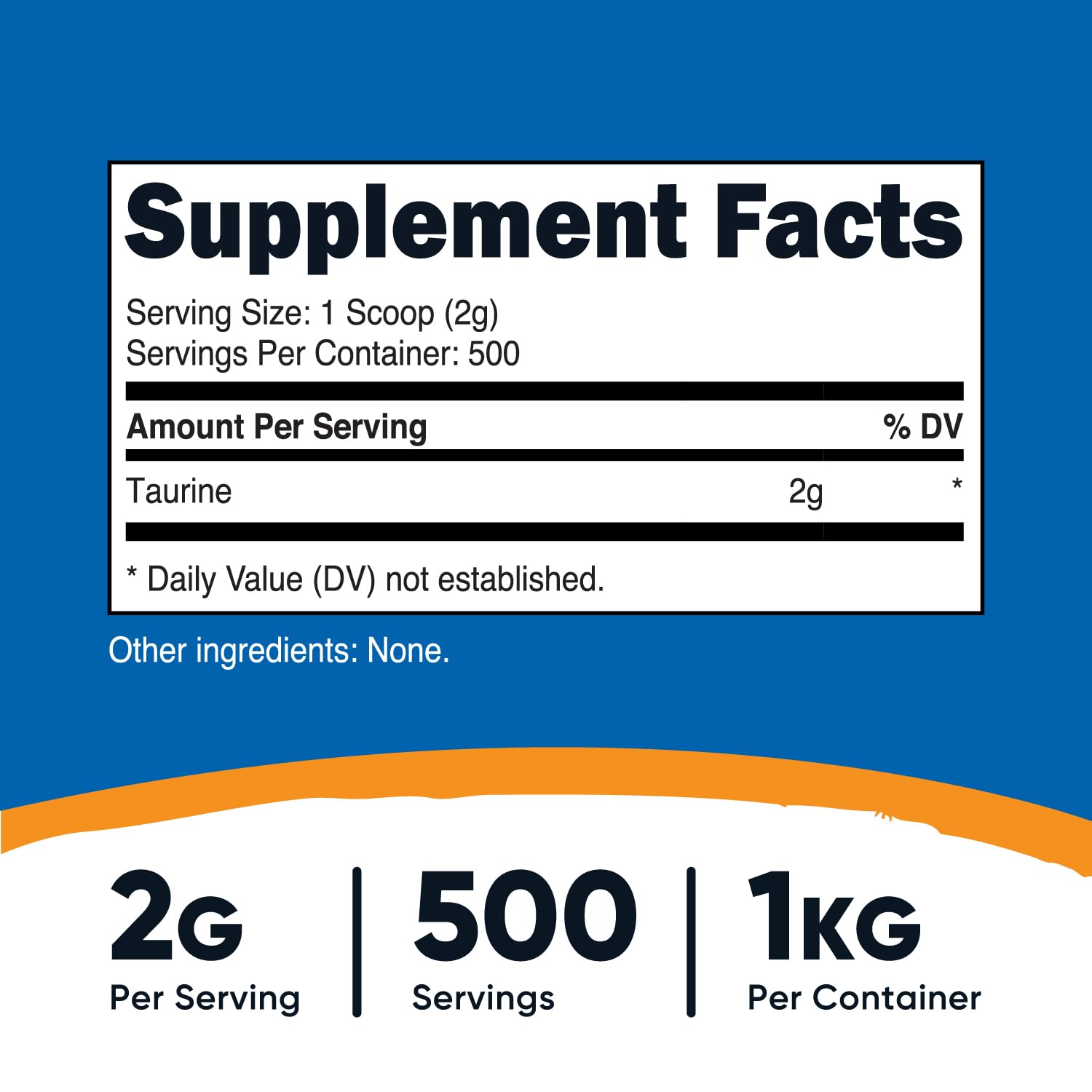 Nutricost Taurine Powder serving scoop included for precise dosing