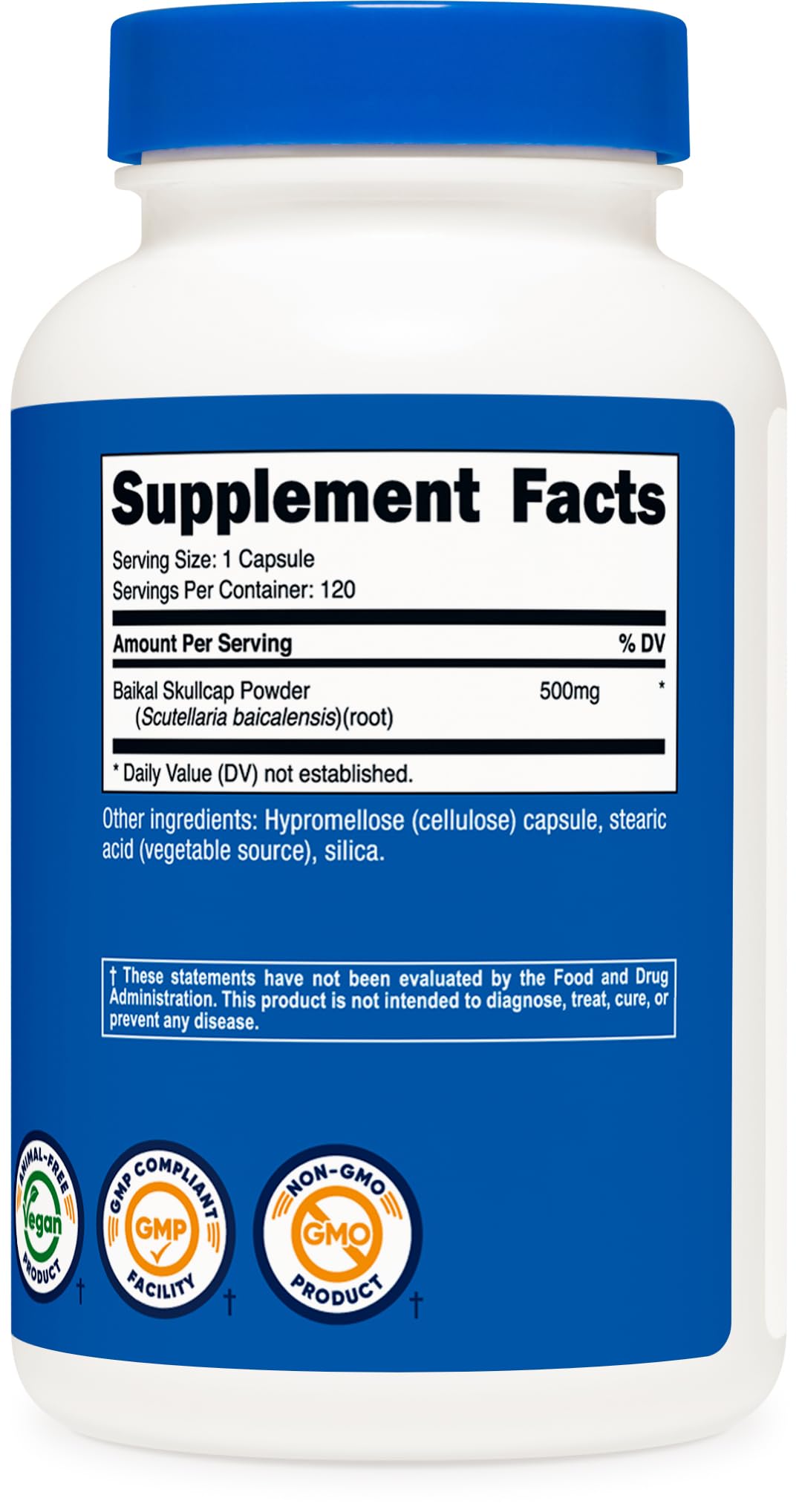 Nutricost Baikal Skullcap third-party tested for quality.