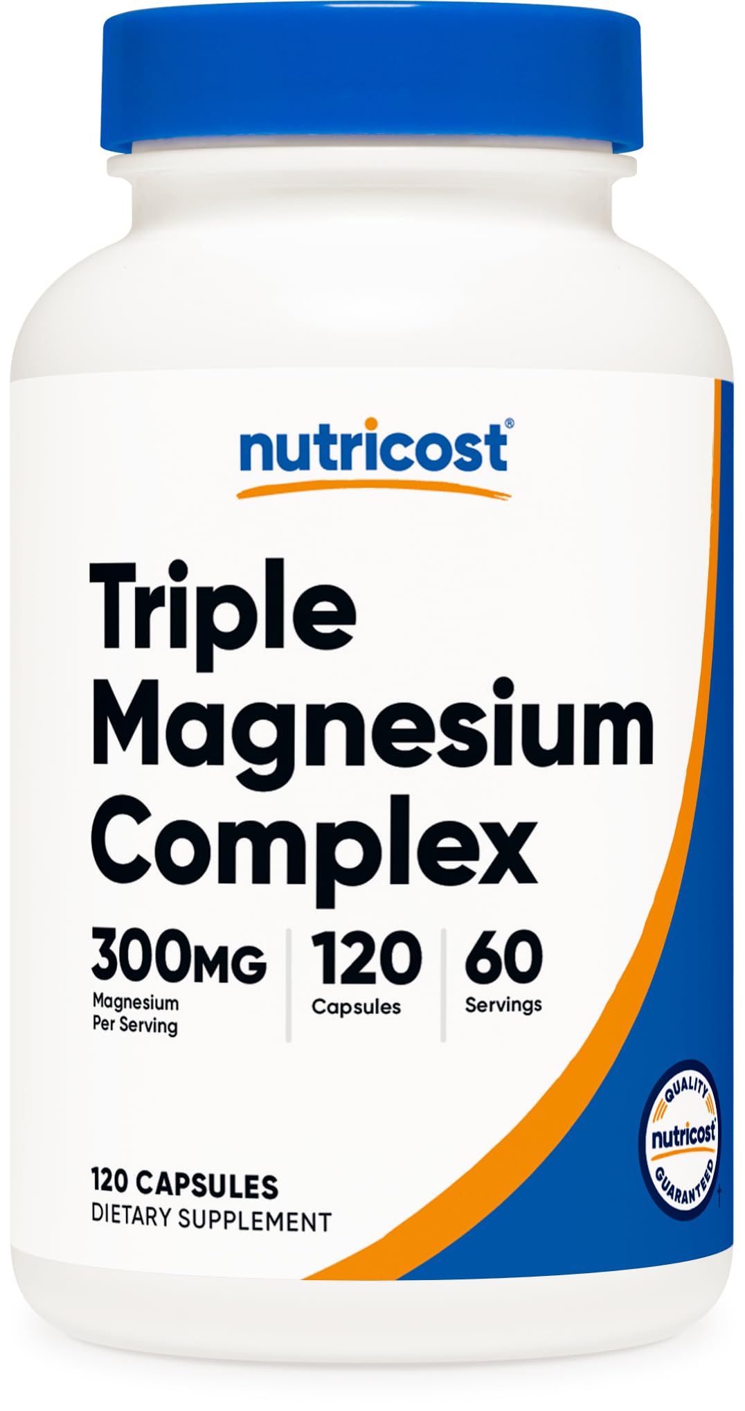 Nutricost Triple Magnesium Complex bottle front view for daily mineral support.