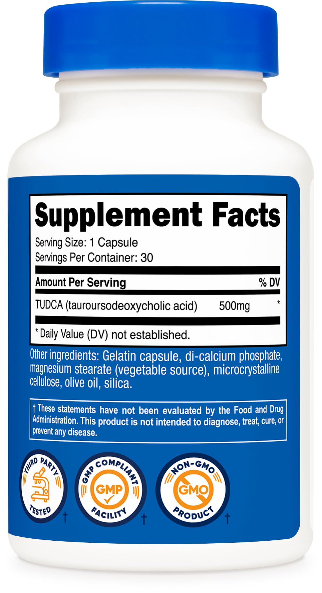 Nutricost Tudca 500mg facility packaging highlights quality and compliance seals