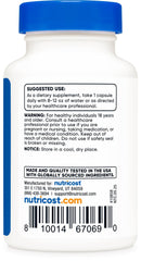 Nutricost Tudca 500mg serving size image indicates one capsule daily