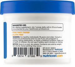 Nutricost Tudca Powder label view highlights gluten free and non-GMO status.