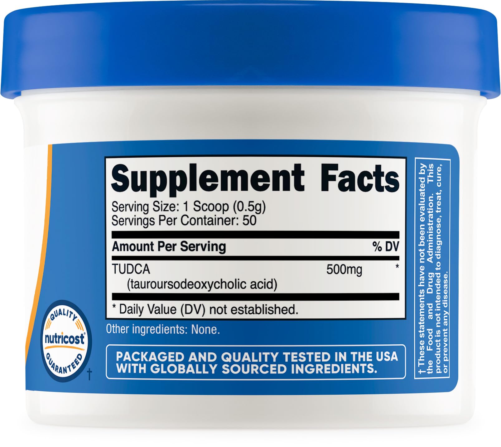 Nutricost Tudca Powder ready-to-drink mix scene with a flavored beverage.