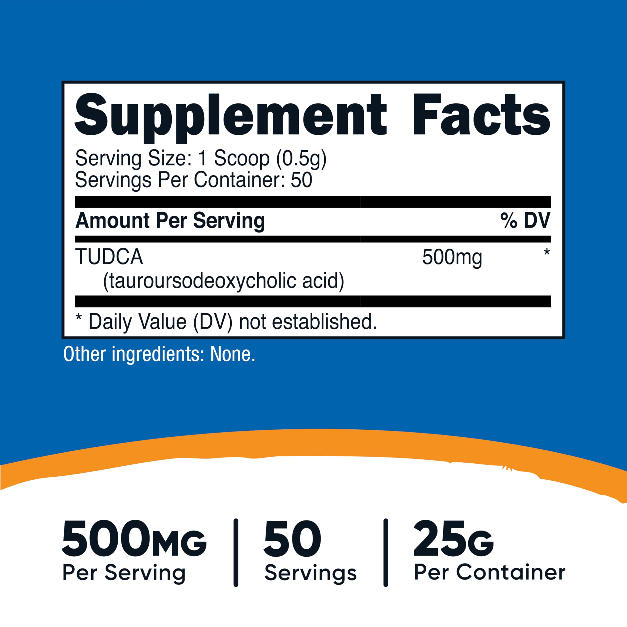 Nutricost Tudca Powder scoop demonstrates precise 500 mg servings for consistency.