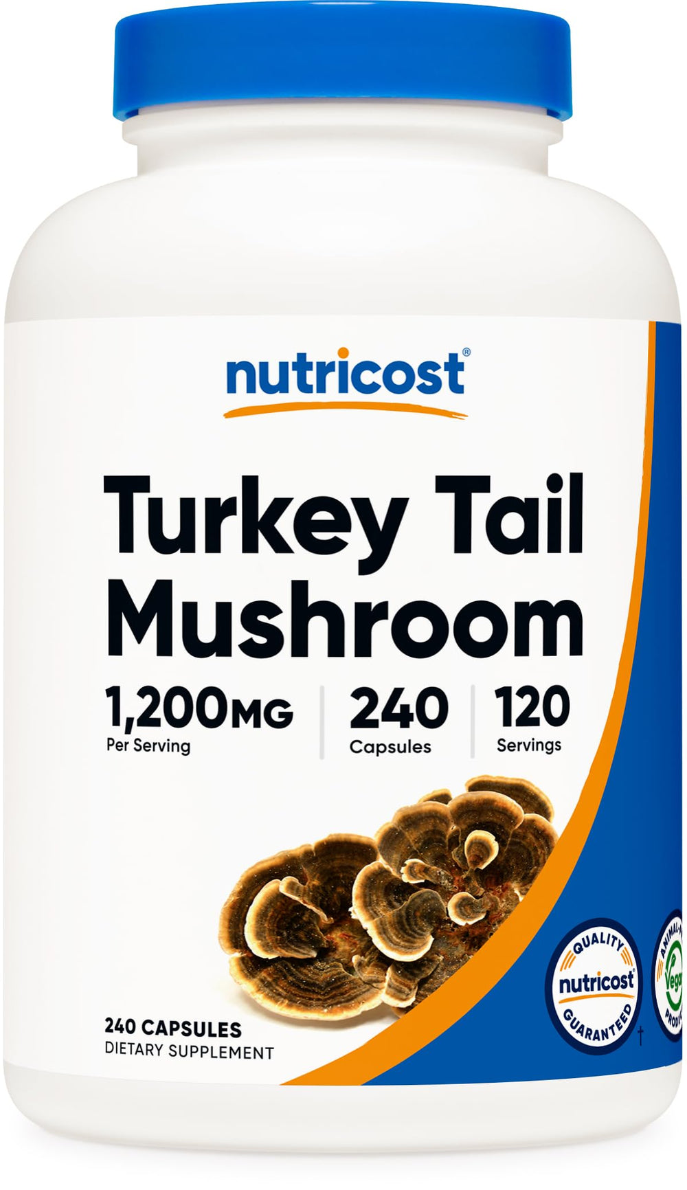 Nutricost Turkey Tail capsules bottle ready for daily wellness routine.