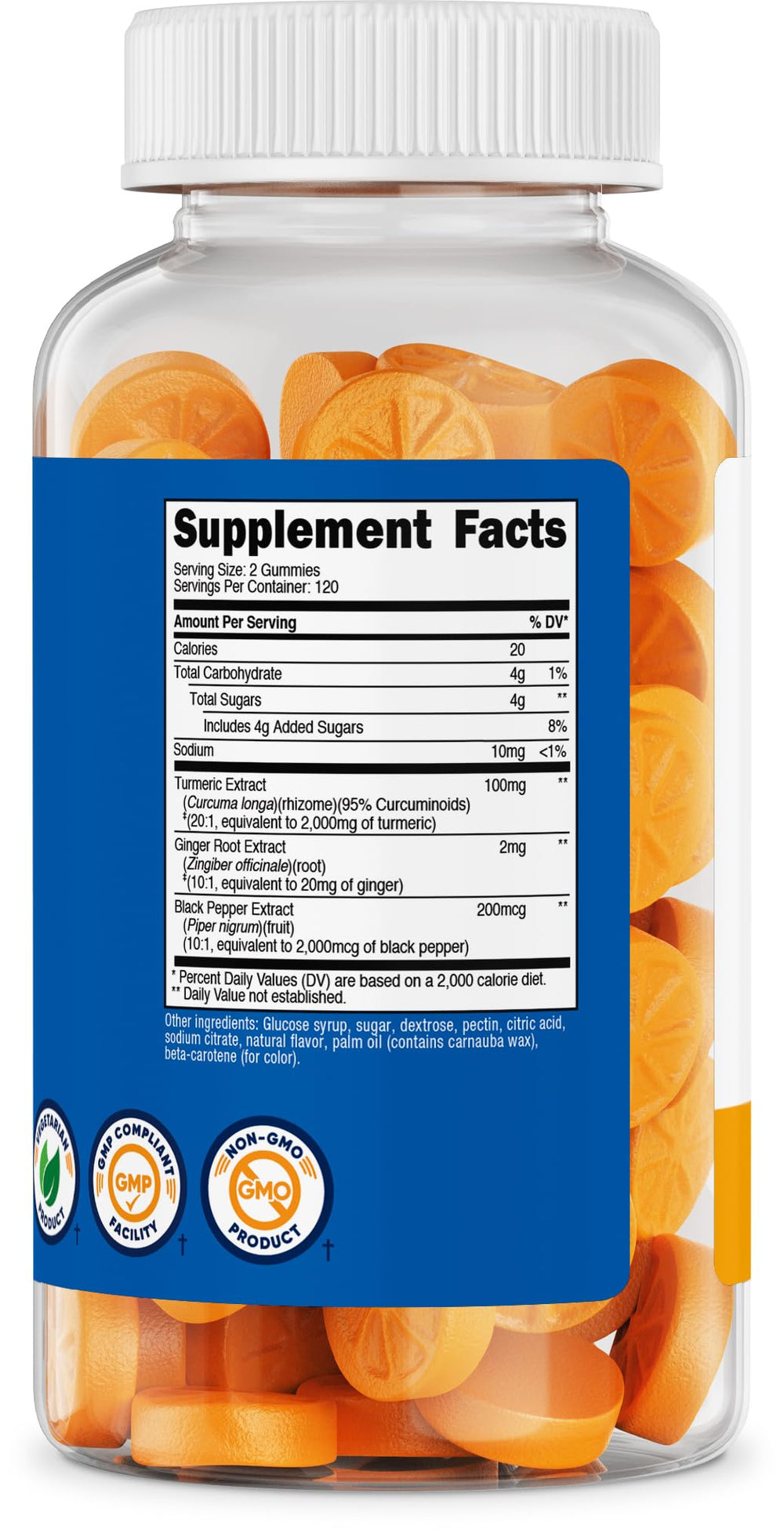 Nutricost turmeric gummies jar showing 240 gummies for easy daily servings